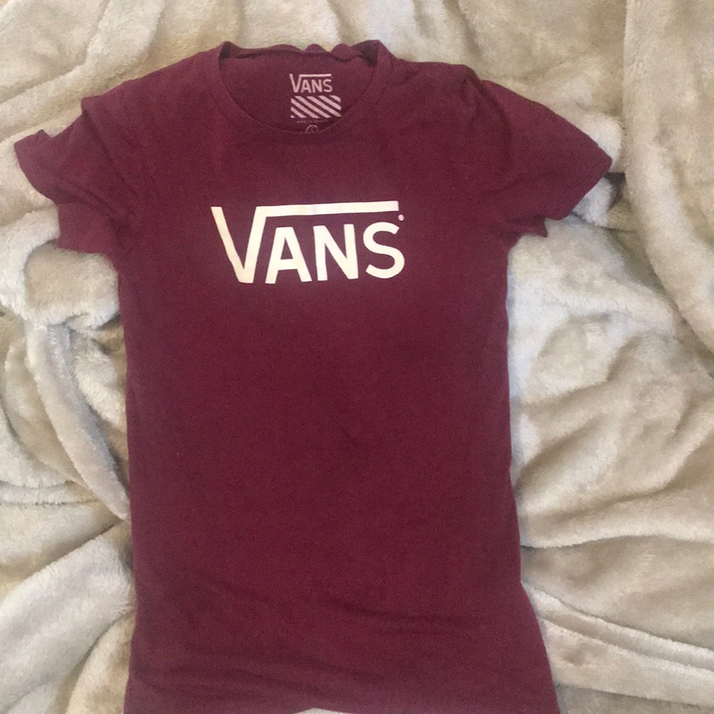 maroon vans t-shirt shirt top shortsleeve